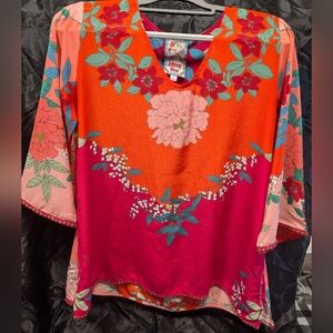 Johnny Was Floral V-Neck Women's Top